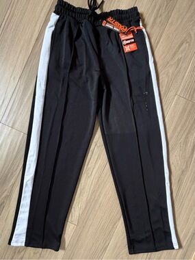 NWT RGSTR Premium Tricot Track Pant Black Sz M Star Bling